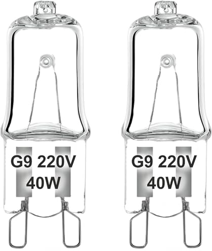 karedle oard 2 Stück Backofenlampe G9, 40W 220V 2700K, Warmweiße Herd-birne, 12MM * 48MM, 600 Lumen Ofenlampe, Bis 300°C Hitzebeständiges, Lampen für Ofen, Lava Lampe(Hitzebeständig)
