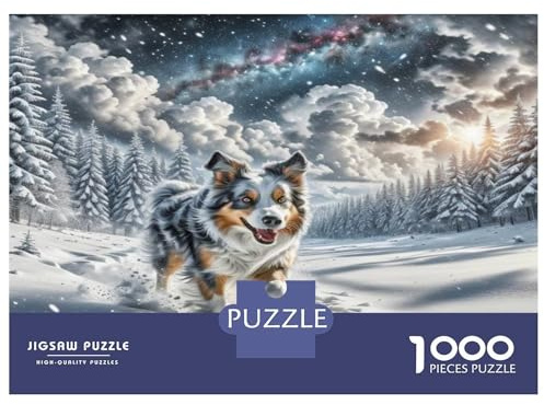 Puzzle Border Collie 1000 pièces pour Adultes et Enfants - Jeu éducatif Stimulant - Décoration Murale 52 x 38 cm / 1000 pièces