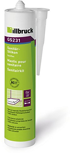 Illbruck GS231 Sanitär Silikon - Telegrau - 310ml Kartusche elastische Abdichtung Fugendichtstoff Küche Bad Fugenabdichtung Metallbau Glasbereich