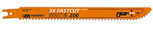 MandreX Sabelsågblad trä 3 x FASTCUT tigersågblad med 200 mm längd