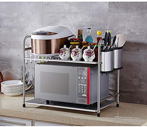 Four à micro-rack avec 6 crochets en acier inoxydable de cuisine comptoir et armoire étagère grille de four MMD (Color : Double layer)