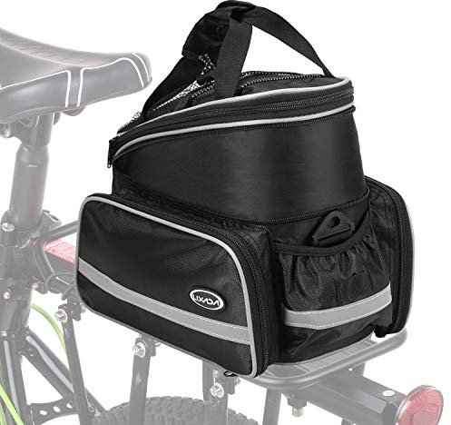 Lixada Bike Trunk Bag Waterproof Bicycle Rack Rear Carrier Bag 25L Bicycle Commuter Bag Bike Rack Bag Pannier Bag Shoulder Bag with Rain Cover