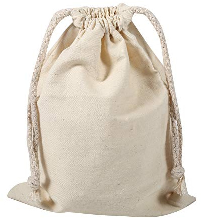 Raguso Hogar Beige Gran Capacidad Algodón Natural Cordón de Almacenamiento Saco de lavandería Bolsa de Ropa Sucia con Cerradura de Cable para Uso doméstico de Viaje(15 * 20cm)