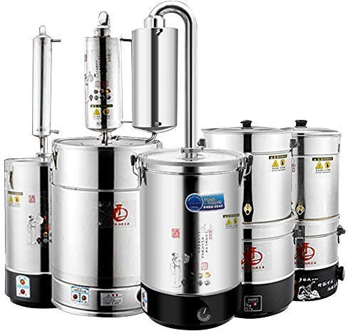 hzexun 220V vino que hace el equipo de acero inoxidable máquina de elaboración de la cerveza vino doméstica pequeña automático de vino tinto vino blanco vapor destilación (10L)