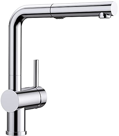 BLANCO Linus Low-Arc Pull-Out Dual Spray Kitchen Faucet, 1.5 GPM, Chrome