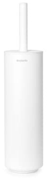 Brabantia - Mindset Toilet Brush & Holder - Hygienic Silicone Brush - Cleans Under the Rim - Protective Steel Handle - Corrosion Resistant - Bathroom Accessory - Fresh White - 42 x 11 x 9.6 cm