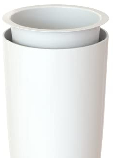 Artevasi Santorini Topf, Runder Blumentopf mit Insert, Innen oder Außen, 65cm hoch, Weiß