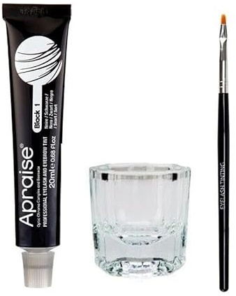 Apraise Professional Eyebrow and Eyelash Tint, Tinting Dye TINT No 1 Full Kit (Black) 20ml, Water Resistant & Smudge Proof