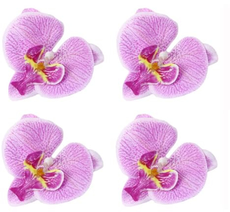 TUPWELY 10PCS 8CM Orchid Petals Artificial Orchid Flower Heads Silk Phalaenopsis Fake Butterfly Orchid Heads for DIY Craft Home Wedding Party Decorations(dark purple)