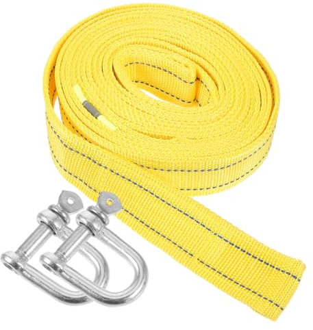 PACKOVE Schwerer Nylon Abschleppgurt Mit Massivem Metallhaken 3,9 m 5 t Zugkraft Für Auto, Geländewagen Und LKW Abschleppseil Notfallseil Zuverlässig Flexibel