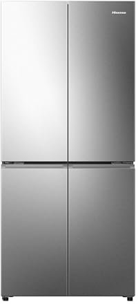 Hisense RQ5P470SAID - Frigorífico Americano 4 Puertas, Eficiente Clase D, Capacidad 483 L, Conectividad WiFi, My Fresh Choice, Metal Cooling, Dual Tech Cooling, Multi-Air Flow, Inox