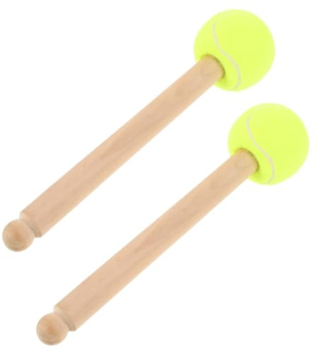 GLSTOY 2 Stück Bassdrum Schlägel Holzgriff Percussion Schlagzeugschlägel Mit Filzbezogenem Kopf Musikschläger Für Bands Und Üben