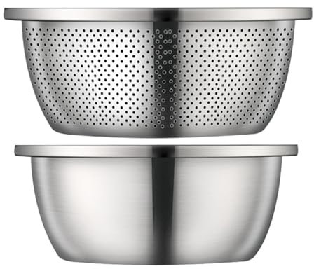 JISADER Scodella da Cucina Scodella per zuppa Scolapasta Scodella Ciotola per mescolare per Lavare Il Riso Lavare Servire la zuppa, 32 cm
