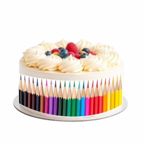 Essbares Tortenband * EINSCHULUNG * Buntstifte für die Einschulungstorte Zuckerpapier // 1. Schultag Kuchendekoration // Einschulung Tortendeko
