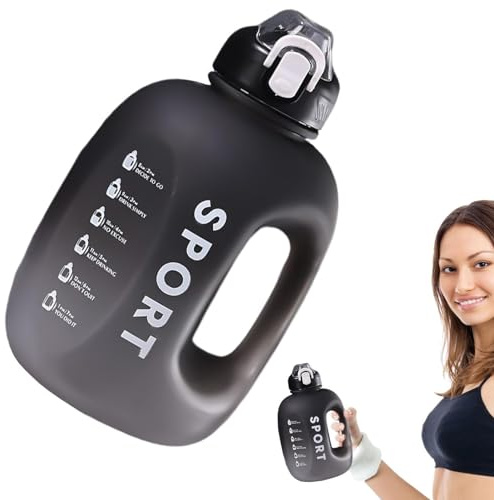 Halbgallonen-Wasserflasche – 1,5 l Wasserkrug mit Kapazitätsskala, große Sportwasserflasche | Lebensmittelechter Krug mit Farbverlauf und Griff, große Flasche für Sport, Fitness, Schule, Laufen, Reise