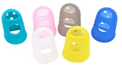 Silikon Fingerschutz für Gitarre und Ukulele, Extra L 10 Stück | Fingerschützer zum Tragen, für Anfänger und Spieler, Kompakte Kappen für Präzisen Sitz Zufällige Farbe