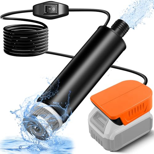 EID Cordless Oil/Water Sump Pump Compatible with Dewalt 20V 60V Battery, 120W Cordless Rain Barrel Water TransferPump,Electric Utility Pump for Garden, Hot Tub, Tank, Pool, Ponds, Aquariums