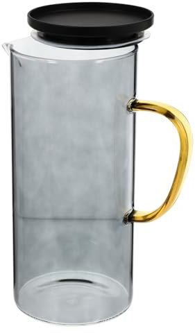 Alipis Glass Water Kettle 1.5l High Temperature Resistant Cold Water Carafe Lid and Filter, Glass Jug for Cold Brew and Juice Serving