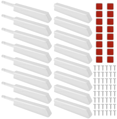 16 Stück Drucktüröffner Push To Open Aluminium Schranktür Dämpfer Softclose Türdämpfer Schrank Schnelles Popup Druckschnapper für Schränke Schubladen Kleiderschränke Frisiertische (Weiß)