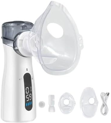 Aerosol Portatile Silenzioso per Adulti e Bambini con sacchetto da viaggio, YS32 | Certificato CE MDR | Ultrasuoni Silenzioso con Rete Metallica | Ricaricabile USB | Uso Domestico e da Viaggio
