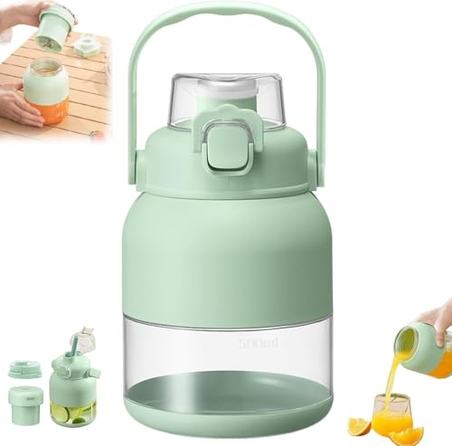 Geoet - Spremiagrumi elettrico, da spremere e sorseggiare, 793,8 g, con cannuccia e due coperchi, mini frullatore automatico portatile per frullati, frullati, preparazione di alimenti e miscelazioni