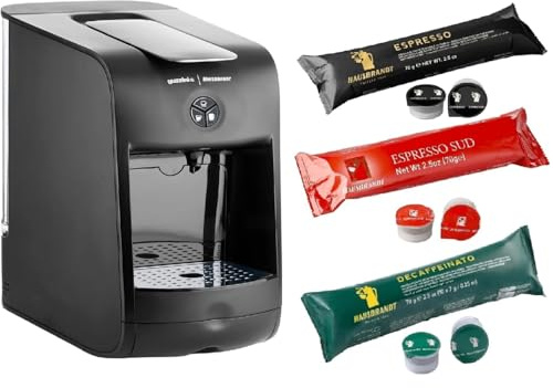 Macchina per il caffè GUZZINI NERA Hausbrandt NUOVA GARANZIA ITALIA 2 ANNI + 50 Capsule Caffè kit assaggio ! Super performante - professionale per casa e/o uffici e attività commerciali Bofrost Nero *