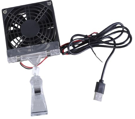 Gissroys Ventilateur USB silencieux avec clip robuste de 2 cm pour aquariums d'eau douce salée et appareil de refroidissement électronique Appareil de refroidissement d'aquarium économe en énergie