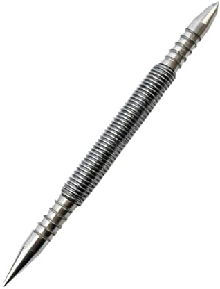 Spring Nail Punch, Dual Head Nail Setter 1/32 and 1/16 | Hammerless Nails Door Hinge Pin Removal Tool, Double Head Center Punch Tool for Wood Door Hinge Siding Removal
