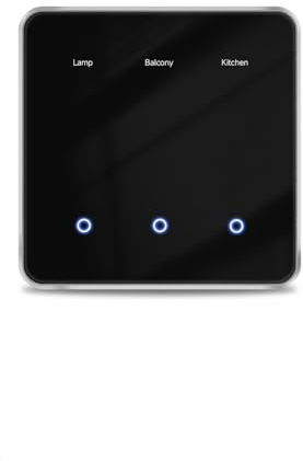 Zigbee Smart Light Switch, Black Touch Screen Panel with DIY Name Display, Motion Sensor, RGB Back-Light, Neutral Wire Required, Work with Alexa/Google Home/Tuya/Smart Life APP (3 Gang 1 Way)