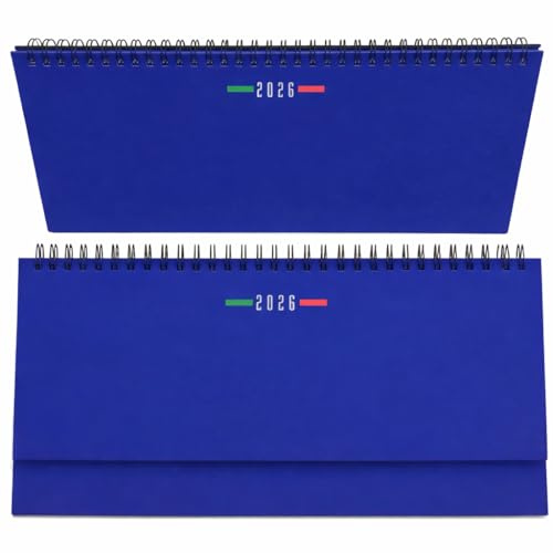 Planning hebdomadaire de table 2026 | Agenda de table 2026 | Agenda hebdomadaire 2026 avec spirale | Planner de bureau 15 x 30 cm | Calendrier de table en matériau résistant.