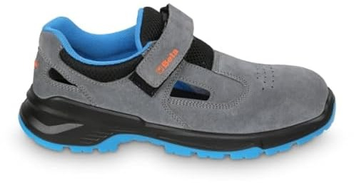 BETA 7201BP 43 - Sandali Basic Plus in Pelle Scamosciata con Chiusura a Strappo