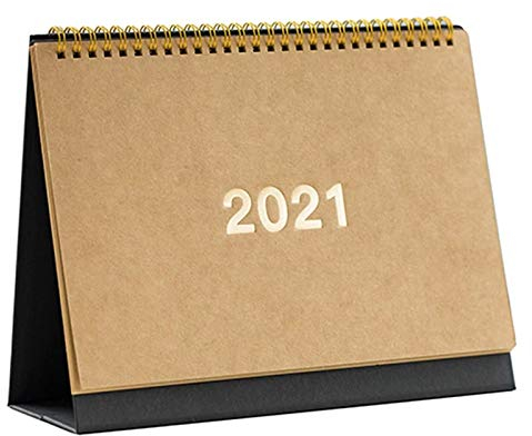 Kalender Kalendarien 2021 Einfache Schreibtischkalender Erfrischender Mini-Desktop-Anmerkungs-Coil-Kalender-Buch Dual Tageszeitplan Schulbüro Liefert Kalender Terminkalender (Color : BR L)