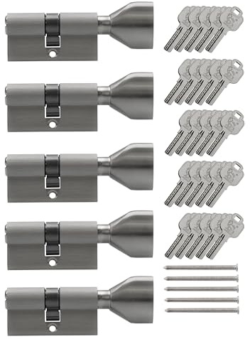 5x Knaufzylinder KSN 60 mm 30/30 gleichschließend inkl. 25 Schlüssel
