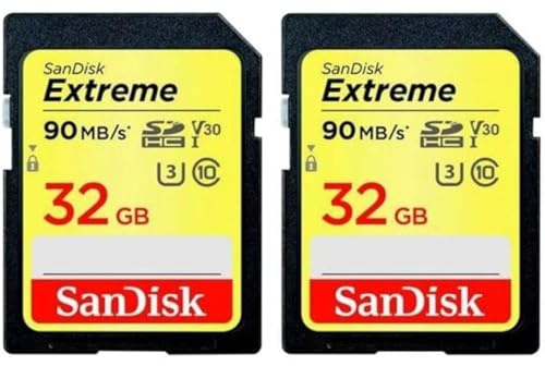 SANDISK - CARDS Extreme Plus 32GB SDHC Memory Card 2-Pack 100MB/S 60MB/S UHS-