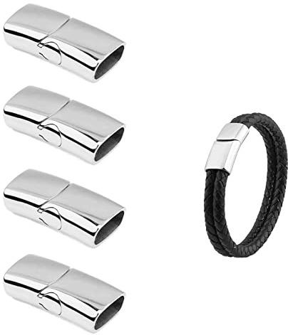 4 Pcs Armband Verschlüsse,Endkappen für Armband Schmuckherstellung Leder | Verschluss Endverschluss Edelstahl Bajonett Verschluss Machen Lederband Schnalle Bohrung für Armbanduhr Schmuckherstellung
