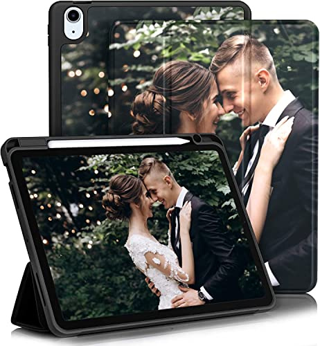 Sunrive Personalisierte hülle kompatibel mit iPad (A16) 11. 11 2025/iPad 10. Generation 2022 10,9 Benutzerdefiniert, Trifold Ständer Schutzhülle mit Stifthalter, Eigenem Foto Bild Text Individuelle.