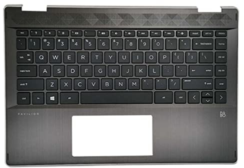 wzqrps Replacement Laptop Upper Case Palmrest Backlit Keyboard Assembly Part for HP Pavilion x360 14-DH 14T-DH 14T-DH200 14-dh0036T L53795-001 4600GG2T0001