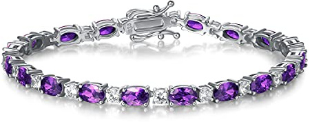FANCIME Tennis Armband Damen 925 Sterling Silber | Geburtsstein Geschenk, Schmuck für Damen Mädchen, Länge 19 cm