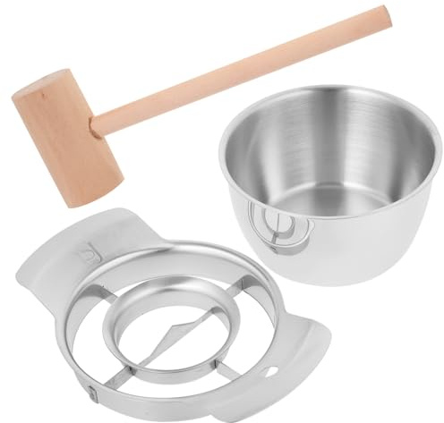 BESTonZON 1 Set Pomegranate Opener Stainless Steel Pomegranate Deseeder Pomegranate Peeling Tool with Bowl Manual Pomegranate Bottle Opener with Hammer for Home Kitchen