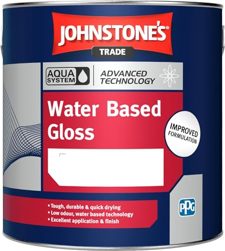 Johnstone's Trade Aqua Glanzlack auf Wasserbasis, 2,5 l, Schwarz