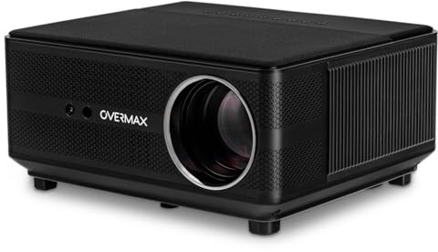 OVERMAX Multipic 6.1 Full HD, 1080p, LED-projektor med autofokus keystone-bildkorrigering, Wi-Fi Bluetooth 5.0, 7 000 lumen, dammskyddad bild, fjärrkontroll upp till 150 tum, röststyrning