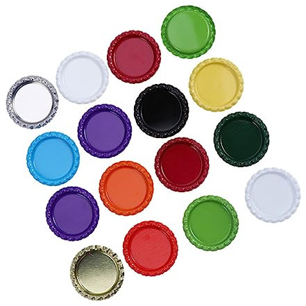 PRETYZOOM 100pièces Capsules De Bouteilles De Bière Colorées Fond Plat Pour Bricolage Et Projets Diy