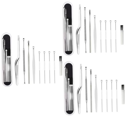 KOMBIUDA Stk Ohrenschmalz-picker Ohrenschmalzreiniger Pinzette Zum Entfernen Von Ohrenschmalz Spiralohrreiniger Pinzette Für Ohrstöpsel Ohrstöpsel-tupfer Ohrenschmalz-kürette Silver