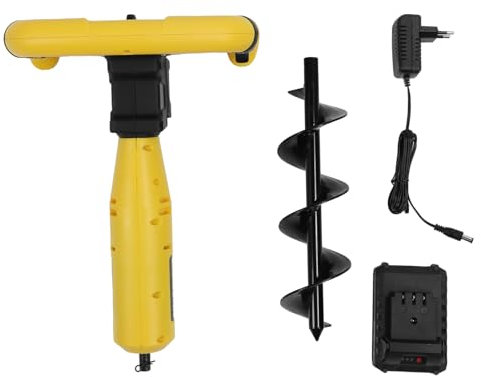 HEEPDD Trivella Elettrica Senza Fili, Scavatrice per Fori di Palo Ricaricabile da 320 Giri/min, Strumento di Scavo per Carichi Pesanti, con Controllo della Torsione Inversa, per (Spina