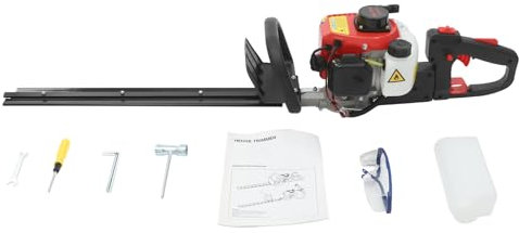Petrol Powered Hedge Trimmer with 22 Dual Action Blades,Portability Double-Edged Hedge Trimmer,22.5cc 2-Stroke Gas Engine Recoil Starter,for Trimming Garden Hedges And Bushes