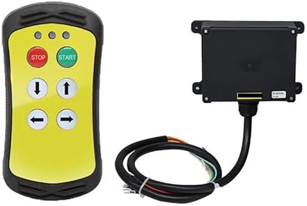 OUTFYT Control Remoto inalámbrico for grúa Industrial, 4 Botones, Controlador hidráulico for camión, Elevador Trasero, Control Remoto por Radio,Respuesta Rápida(A(1T 1R),UHF433_AC-DC36-480)