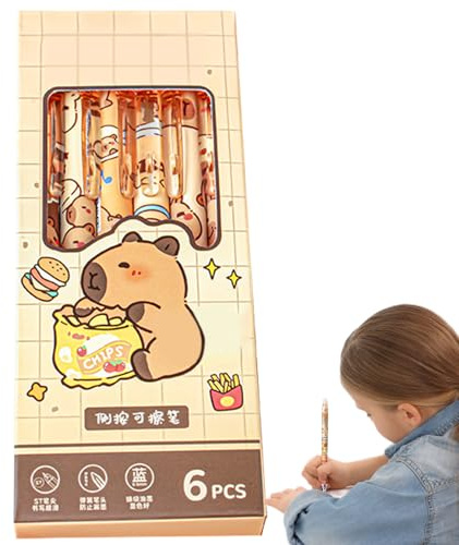 Qfdiwr 12 Stück Tintenroller Radierbar,Radierbarer Tintenroller,Löschbare Gel-tintenstifte, Cartoon-Capybara-Kugelschreiber,Radierbare Gel Tinte Stifte Cartoon Capybara Stifte 0,5 Mm Feine Spitze