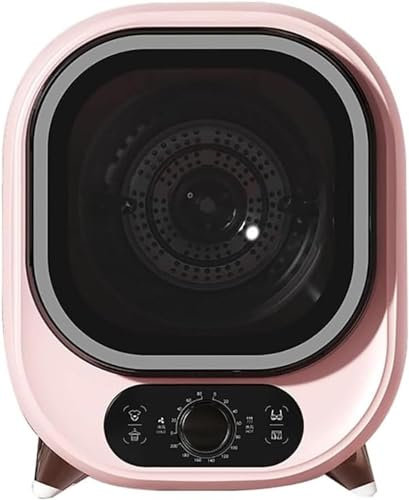GXGSDM Mini Secadora eléctrica de 450 W, pequeña, portátil, con Tambor Interior de Acero Inoxidable, 35 decibelios de bajo Ruido, Ideal for dormitorios, Apartamentos y Viajes.(Pink)