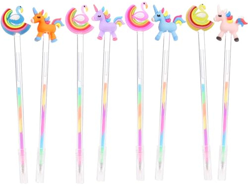Caelura 8 Stück Glitzerstifte Gelstifte Glitzer, Regenbogen stifte Mädchen, Glitzer Gelstifte für Kinder Erwachsene Malbuch Zeichnung Scrapbook DIY-Grußkarten (Pastell)