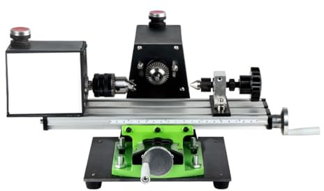 Mini Metal Lathe Machine, 1200W for Woodworking & Metal Polishing, 0-120mm Clamping Length, 25mm Max Diameter, Drilling & Grinding Tool